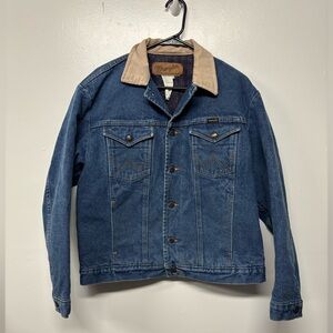 Vintage Wrangler Blanket Lined Denim Corduroy Jacket Size 40